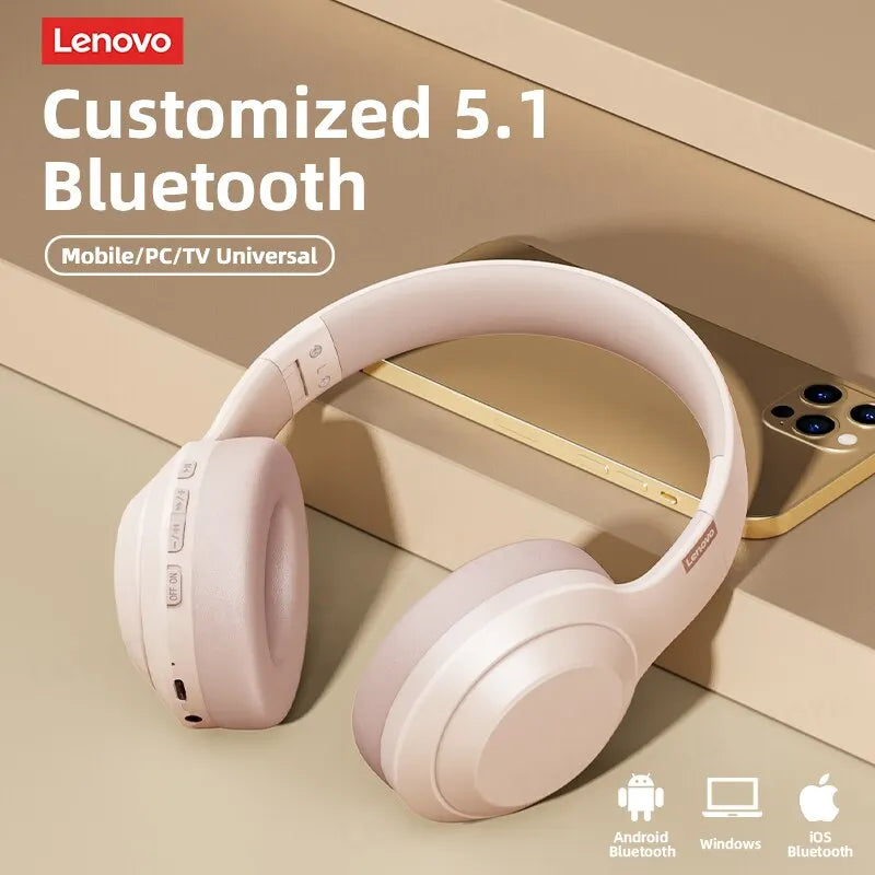Lenovo TH10 Wireless Headphones Over-Ear Stereo Bluetooth Headset