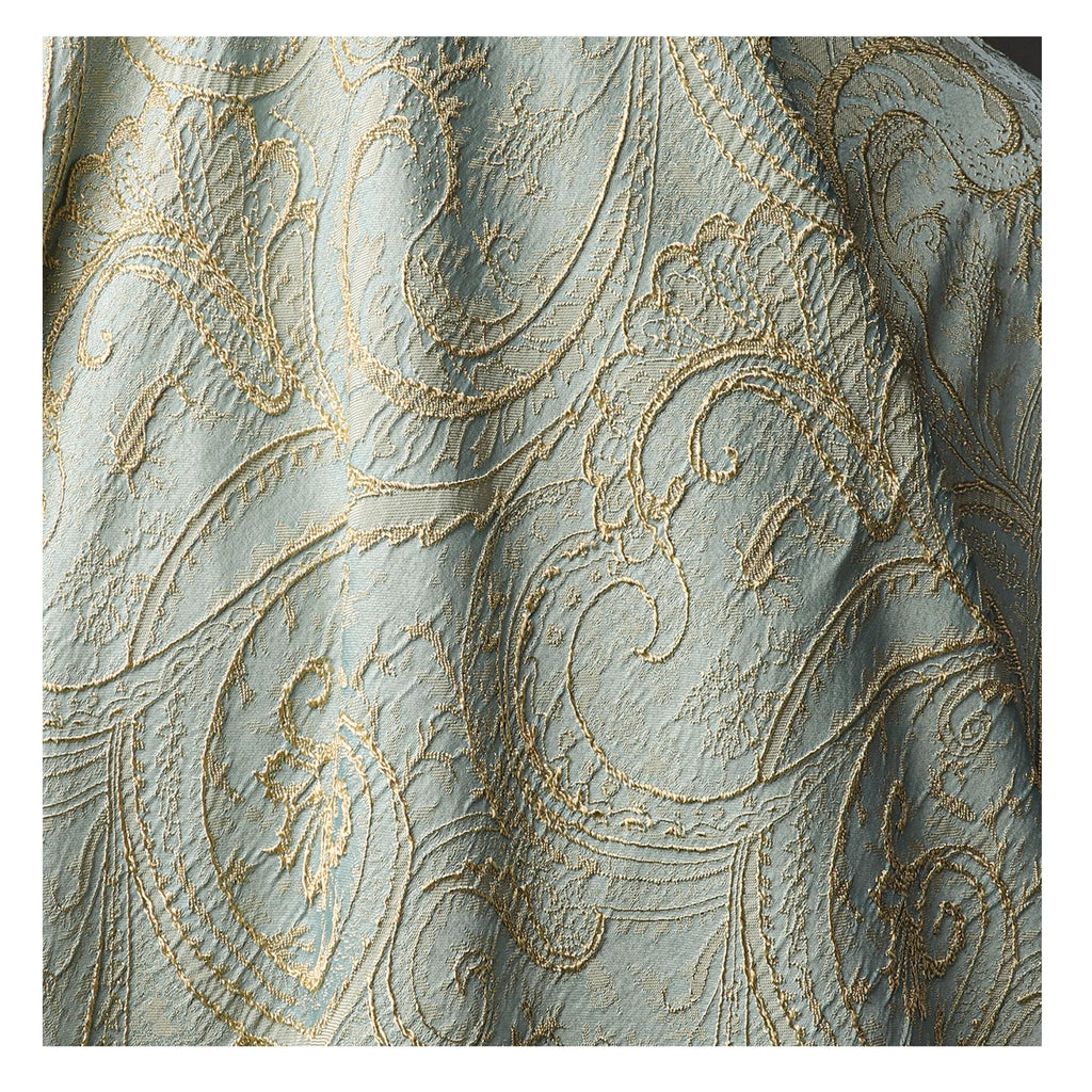 Blue Gold Jacquard Fabric – Silk Relief, 150cm Wide