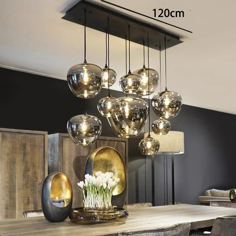 Luxury Crystal Pendant Light – Black/Gold, 1–12 Heads, APP Dimmable