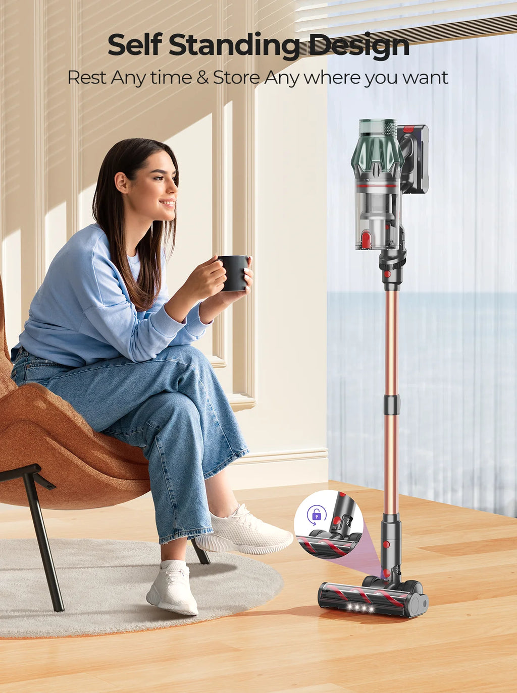 Laresar V7 PRO 600W 65000PA Cordless Vacuum Cleaner Handheld Home Appliance Aromatherapy Function Long Hose Sofa Suction 2026 NEW