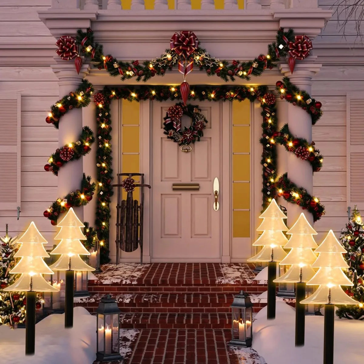 Solar Christmas Stake Lights - 5 Pieces - Eight Modes