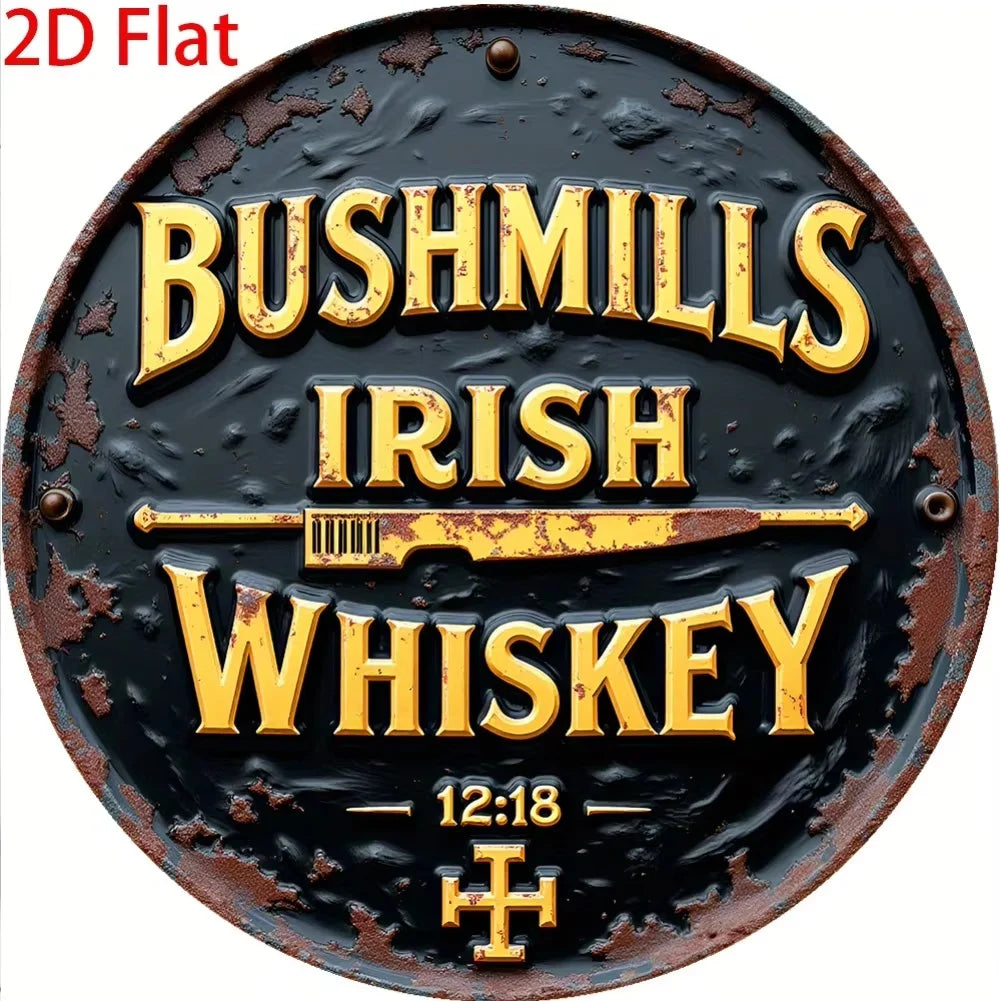 Whiskey & Cigar Metal Sign - Vintage Tin - Gentleman's Bar