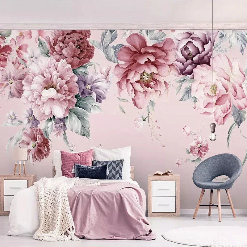 PASTORAL FLOWER MURAL - Custom Size - 7 Material Options