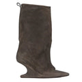 European andAmerican niche newstyle irregular sloping heel pointed sleeve legboots for women's temperament versatile knightboots