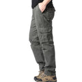 Men's Tactical Cargo Pants - Large Pockets Elastic Waist - Pure Cotton Outdoor