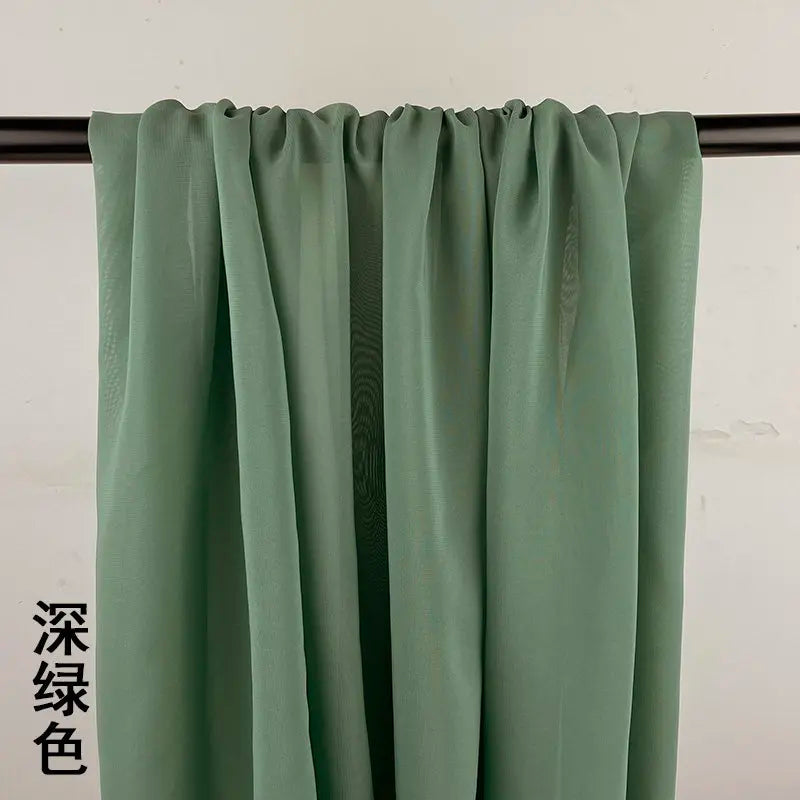 100D CHIFFON FABRIC BY THE METER - Soft Woven Sheer, 55 Colors - Make It Yours