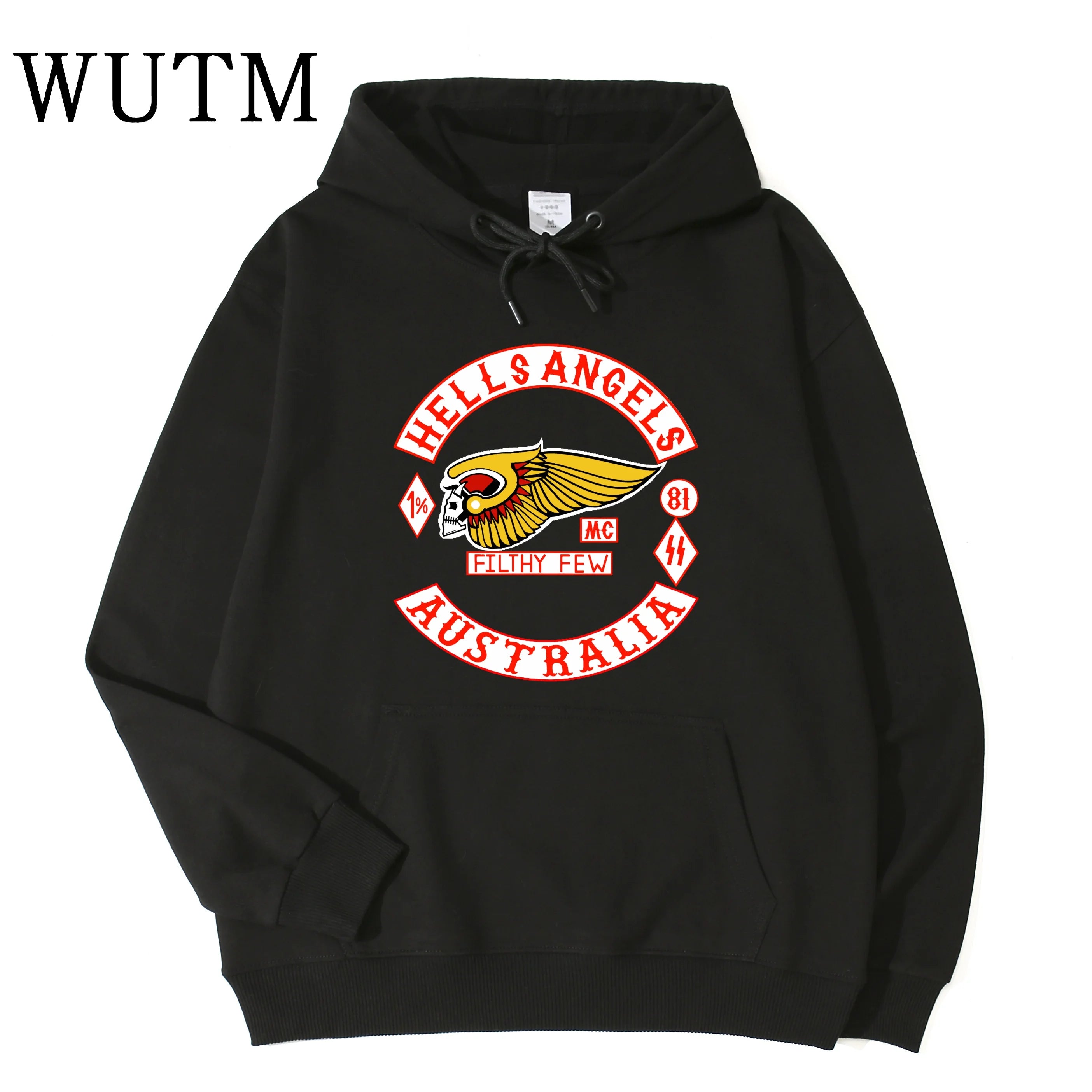 Biker Wing Skull Hoodie Australia Unisex Black Hoodie