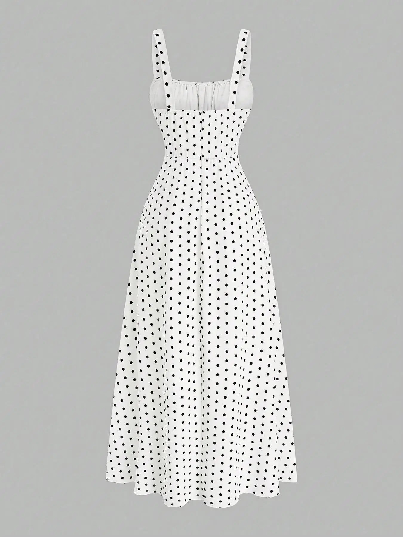 【Plus Size】 Polka Dot Print Dress, Casual Sleeveless Dress for Summer, Women's Plus Size Clothing for Daily Wear