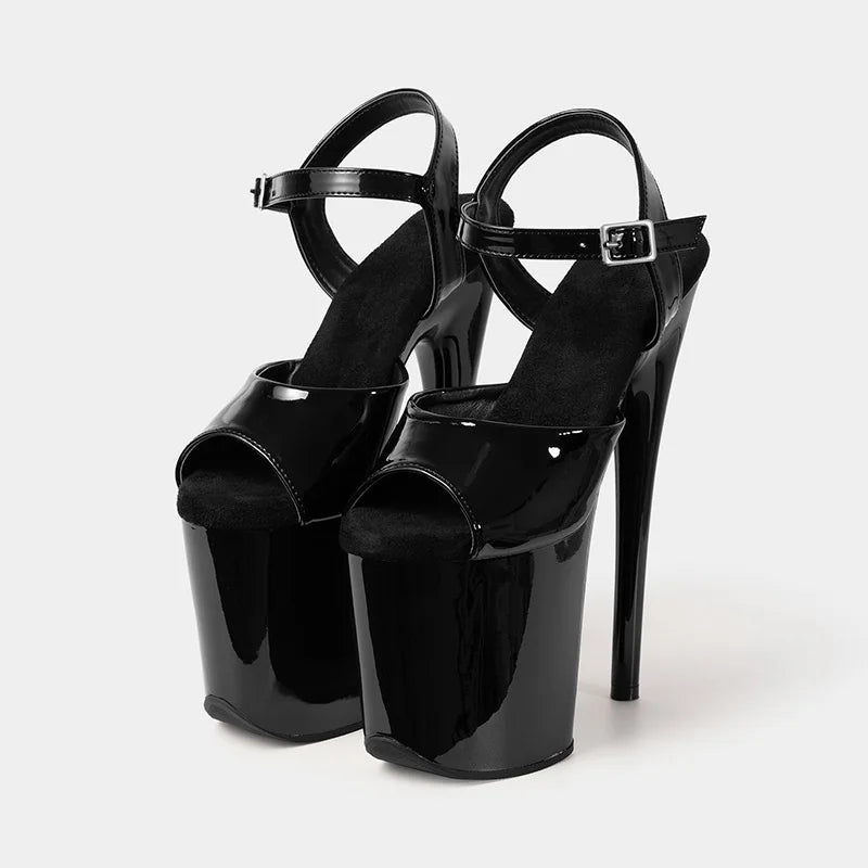 8-inch Sexy Super High Heels Transparent Crystal Wedding Pole Dance Shoes 20CM Stiletto Waterproof Platform Sandals Summer