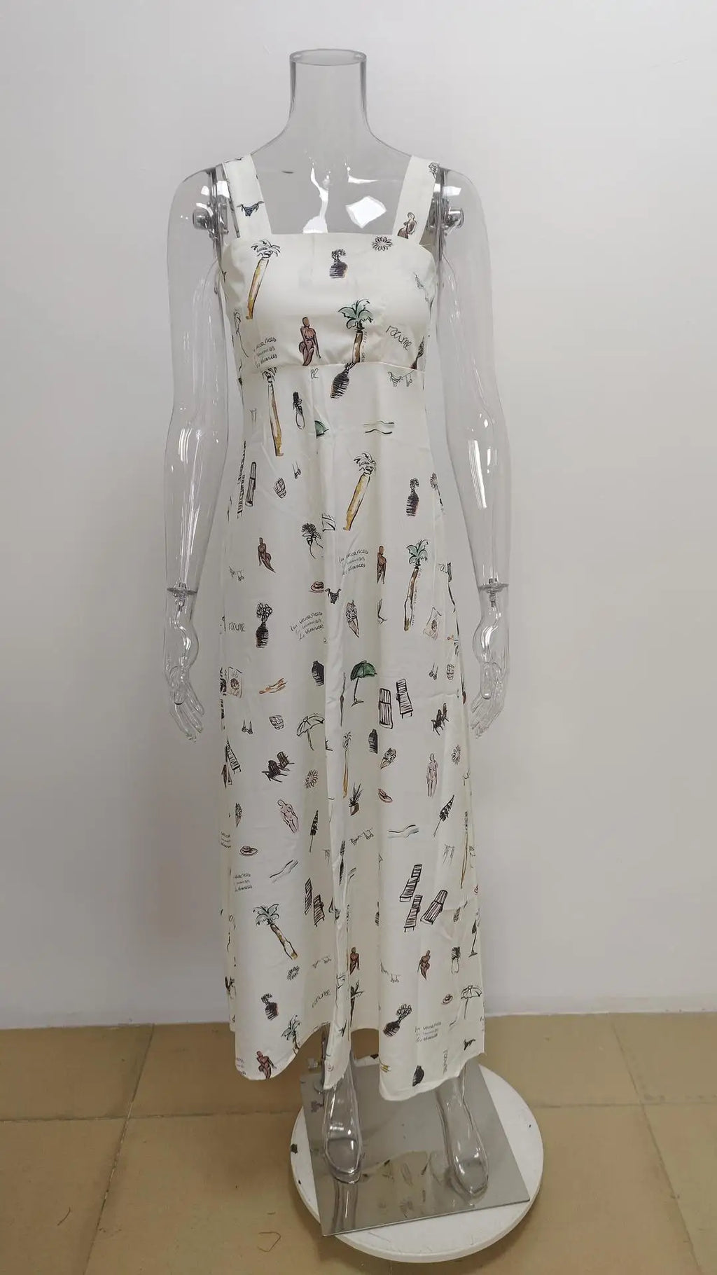 2026Spring new women's clothing Cross-border European and American dresses Fashionable and sexy printed strap long dress