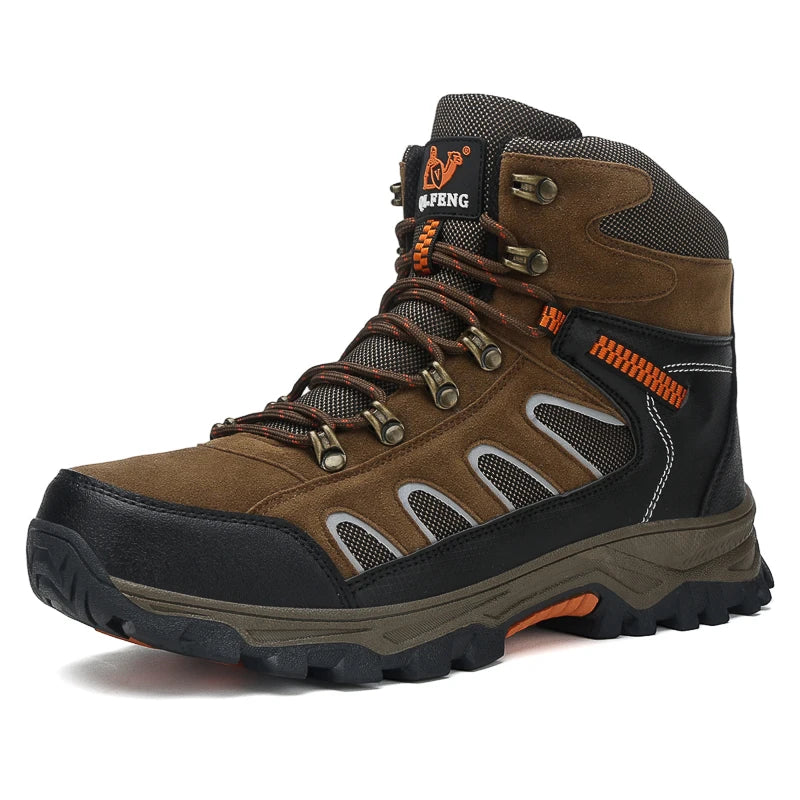 Men's Winter Ankle Boots - Waterproof Lace-Up Hiking Outdoor High-Top Shoes