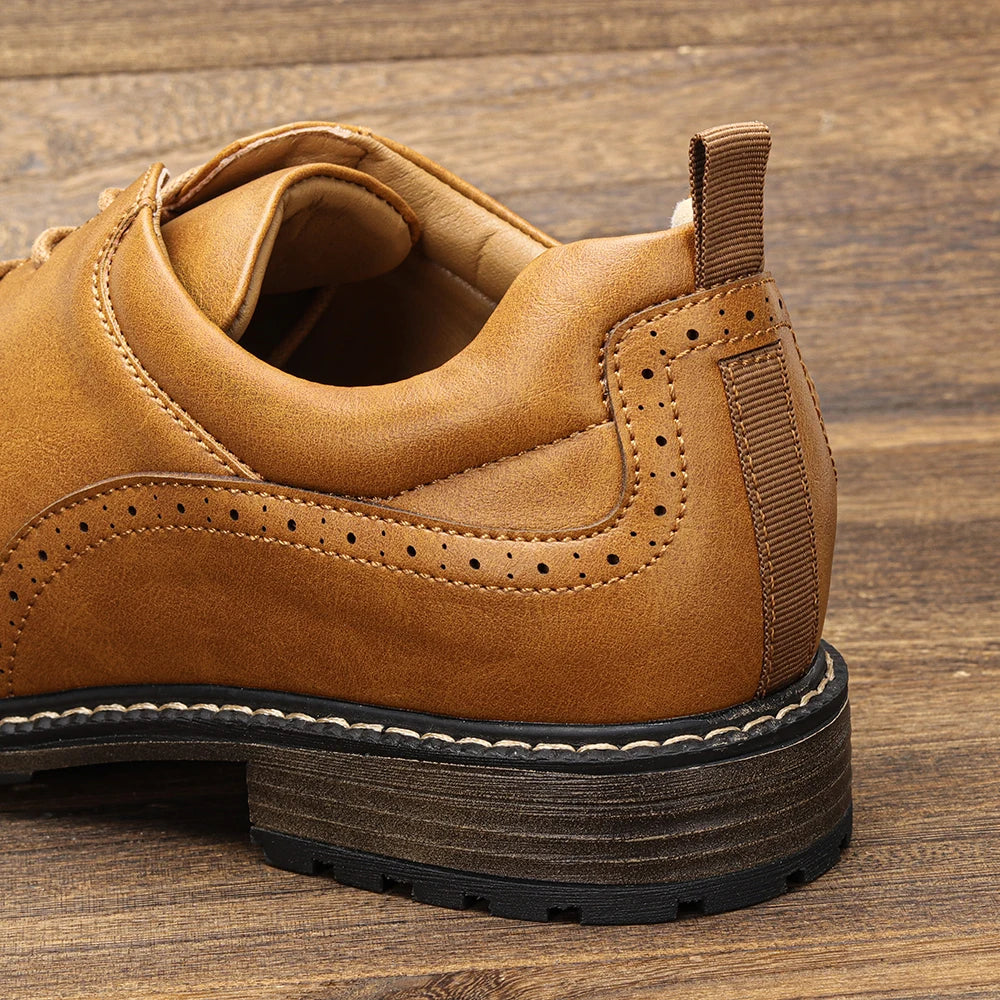 Men's Lace-Up Derby Shoes - Casual Faux Leather EU 40-46