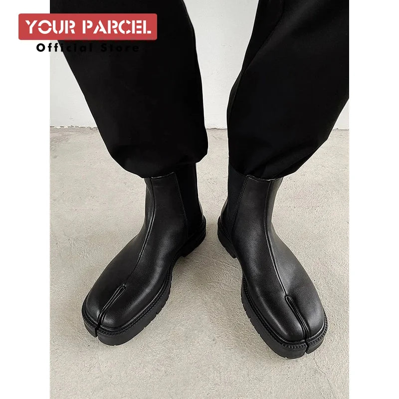 Chelsea Boots - Slip-On Round Toe Low Heel Korean British Style - Men & Women