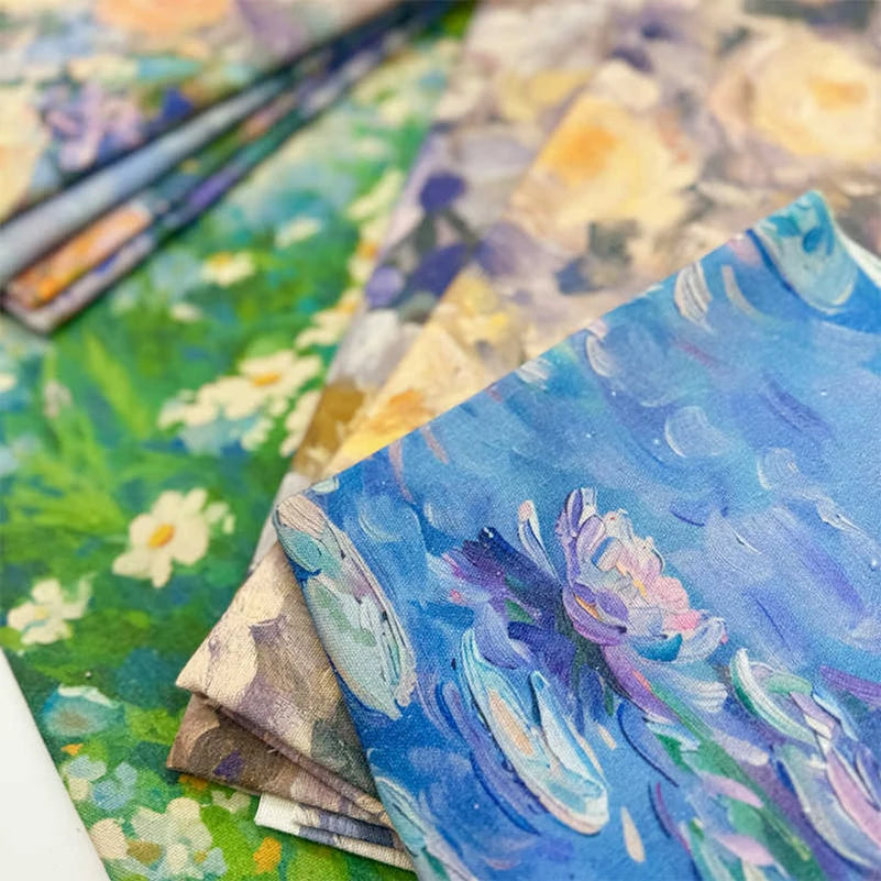 Oil Painting Floral Fabric – 148cm Wide, 16 Patterns