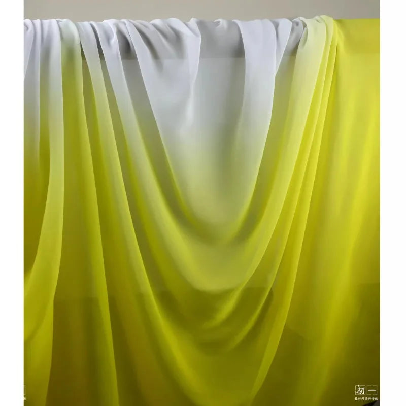GRADIENT CHIFFON FABRIC - Semi-Sheer Polyester, 110g/m, 146cm Wide - Soft Light