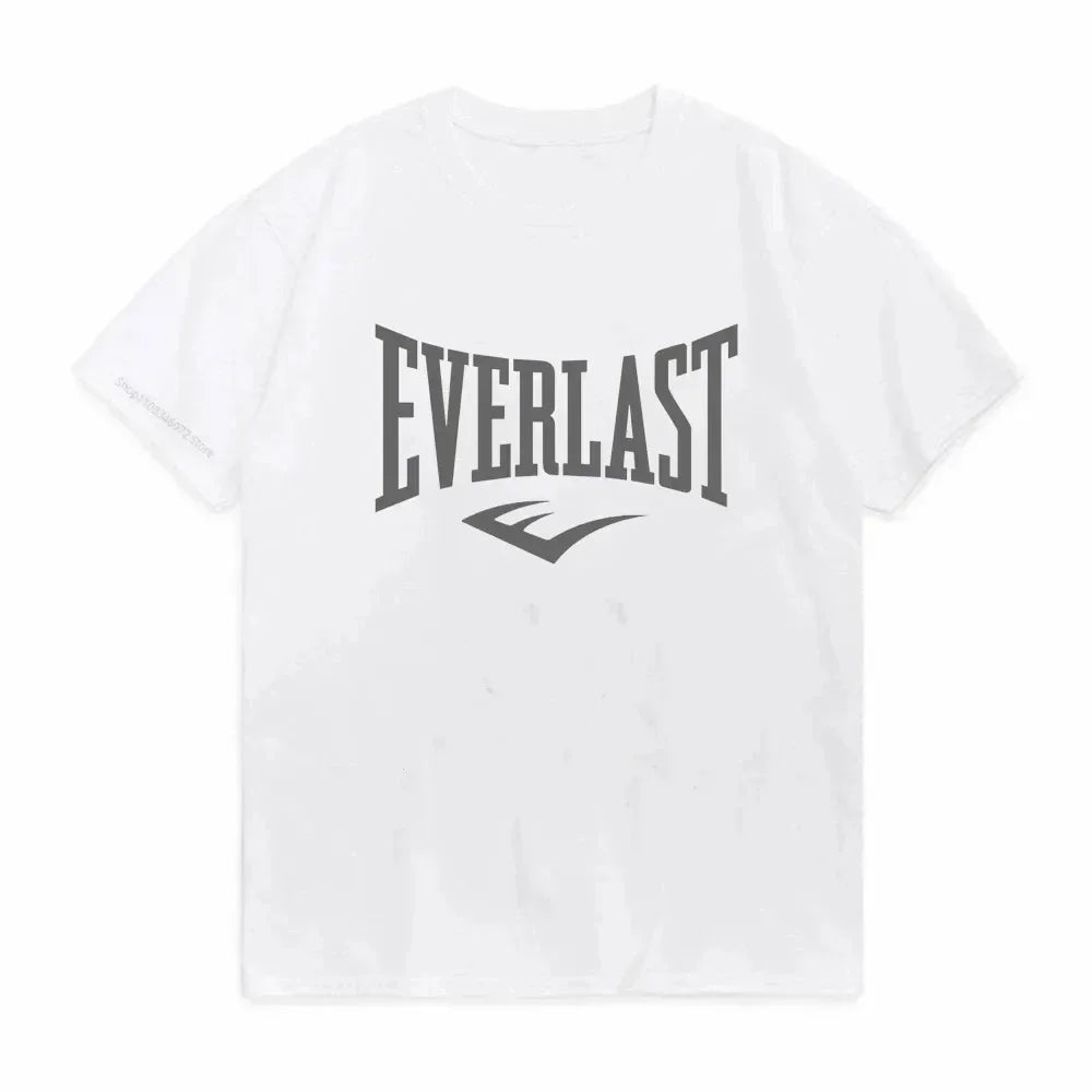 EVERLAST BOXING Logo T-shirt and Women's Round Neck Printed Summer T-shirt Harajuku Street Fashion Top