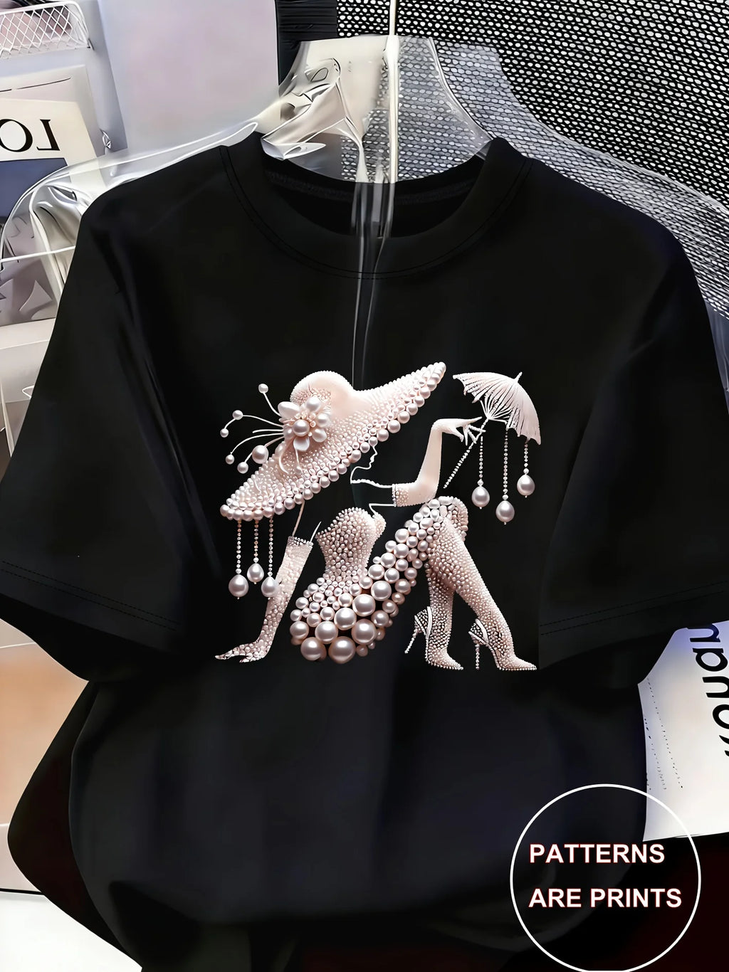 Elegant and Light Luxury Style Outfit Women's Printed T-shirt Light Luxury Gorgeous Daily Spring/summer Casual  Short Sleeve Top