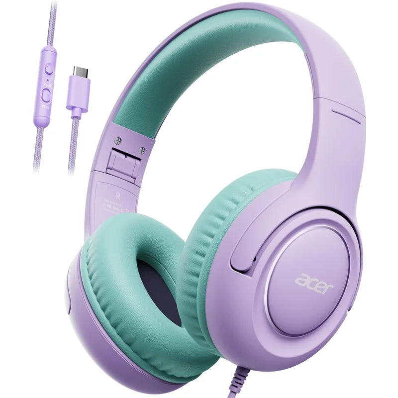 Acer HK03 Kids Wired Headphones Pink Volume Limiter 85dB