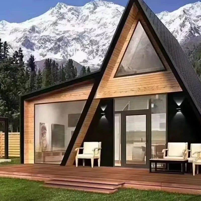 A-Frame Prefab Homes - Triangular Luxury Villas Fast Install Terrace