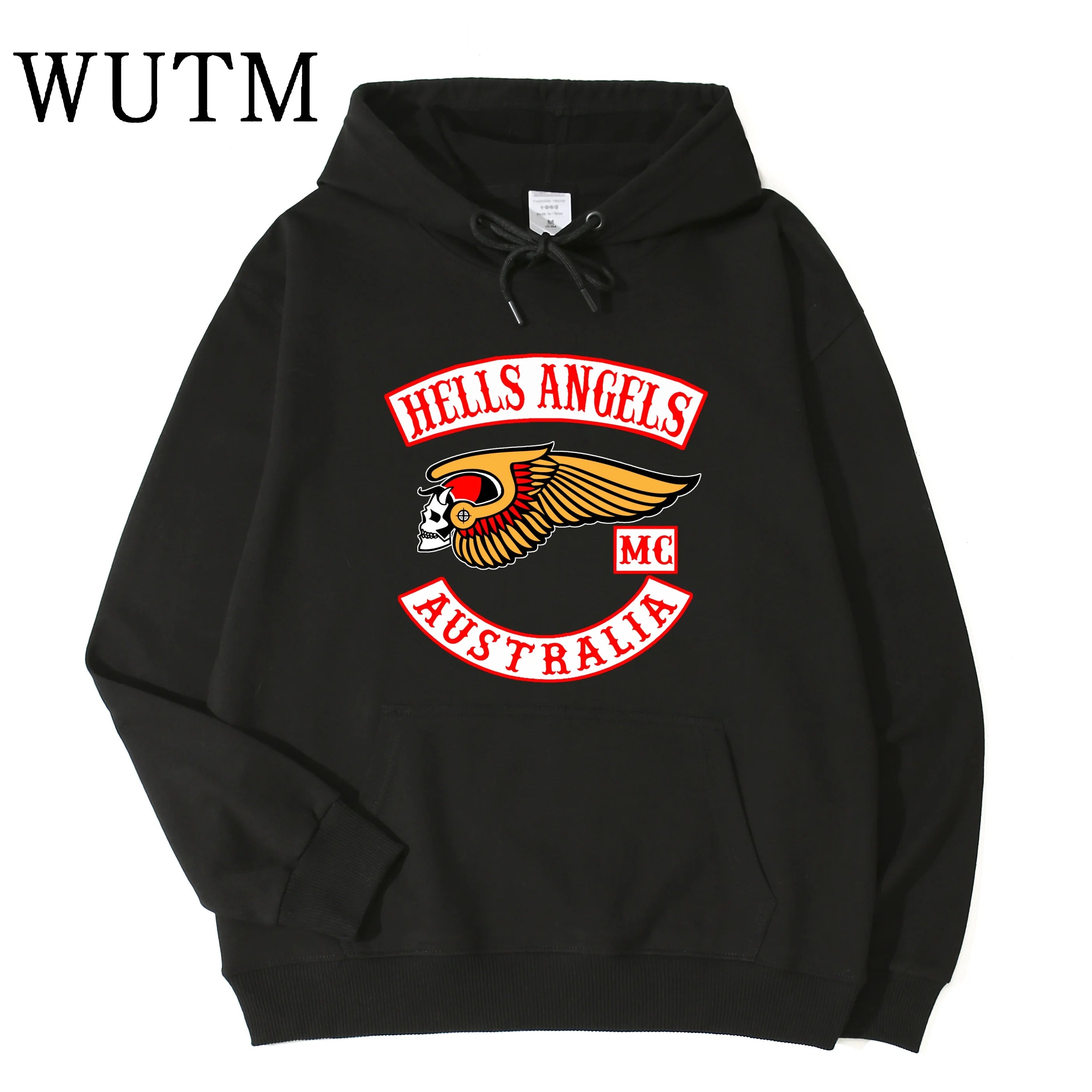 Biker Wing Skull Hoodie Australia Unisex Black Hoodie