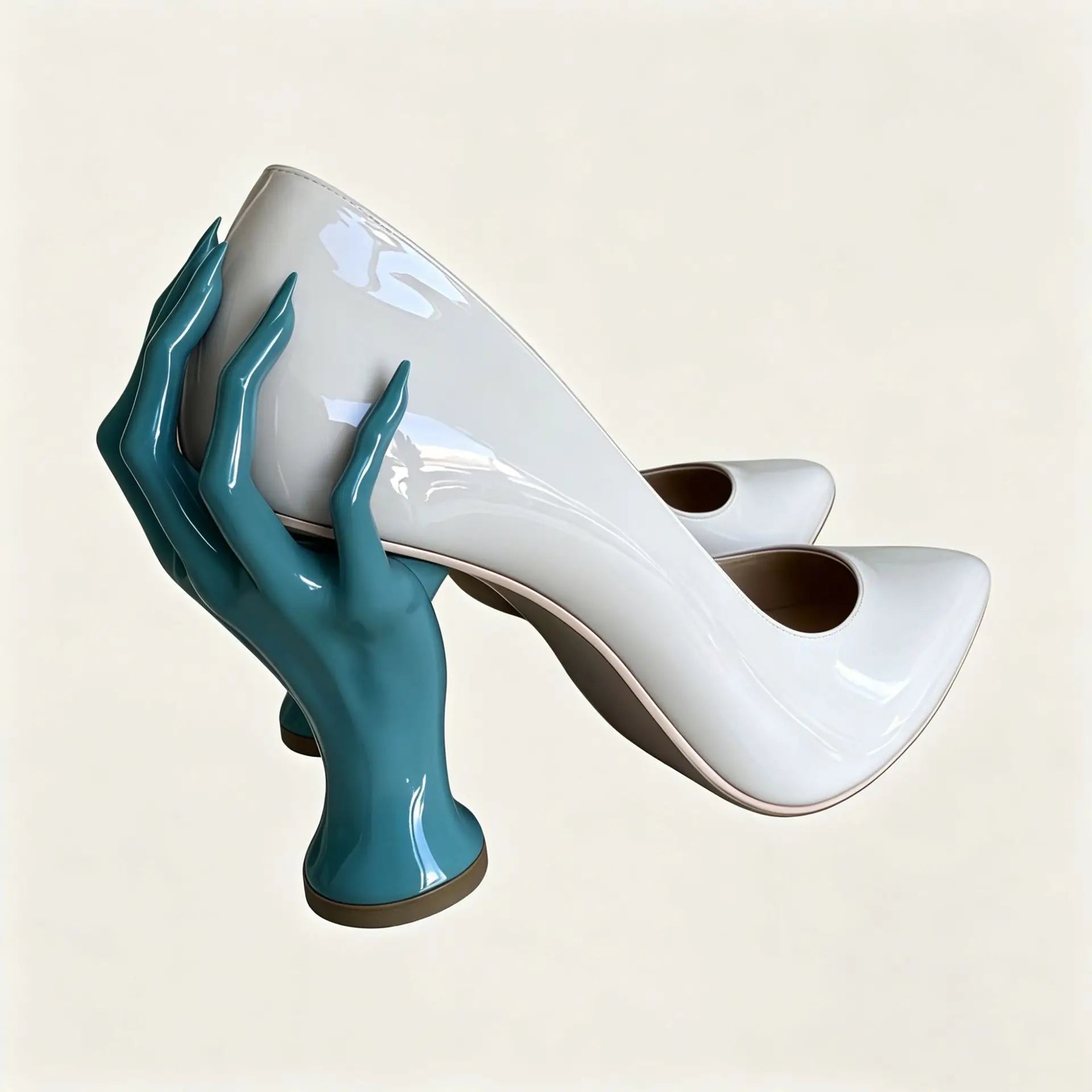 Patent Leather Pumps – Pointed Toe Sculptural Heel Slip-On