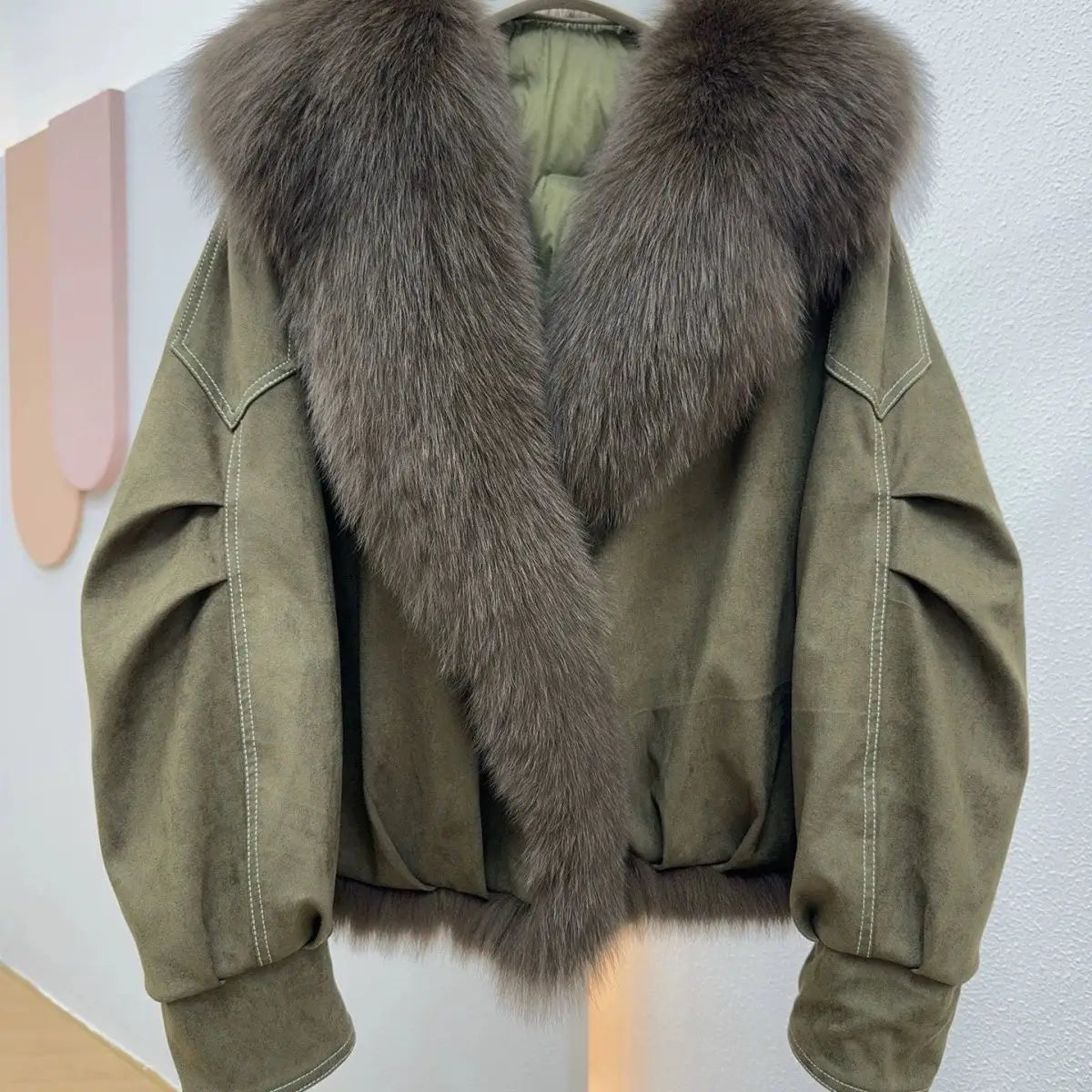 FROST COLLAR - Fur Collar Cotton Parka - Thick Winter Jacket, Faux Fox Trim