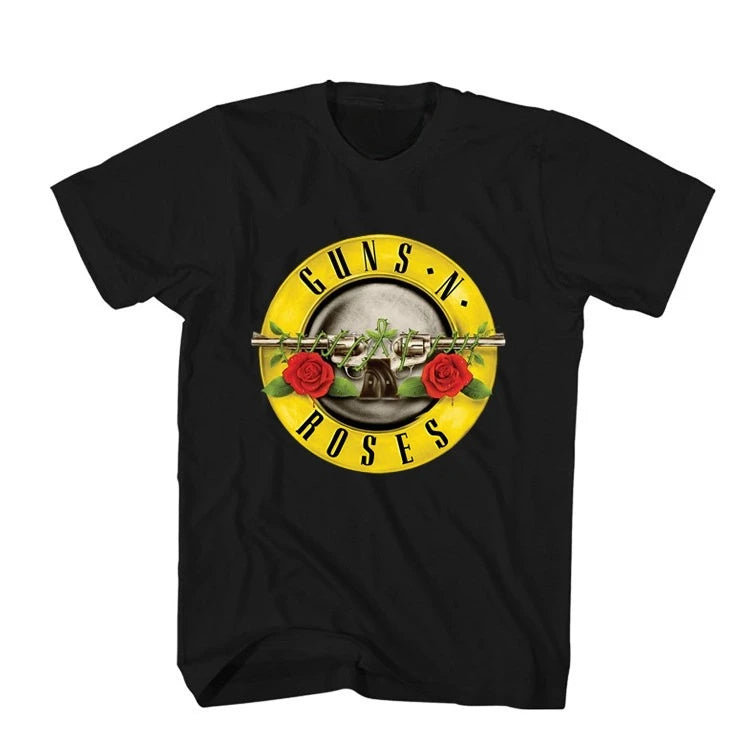 Guns N' Roses T-Shirt - Pistol Rose Rock Band Vintage Tee
