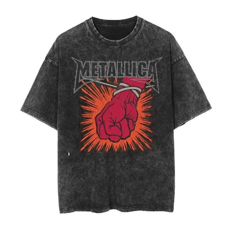 Metallica T-Shirt – Washed Vintage Rock Band Tee The Judas Kiss Unisex
