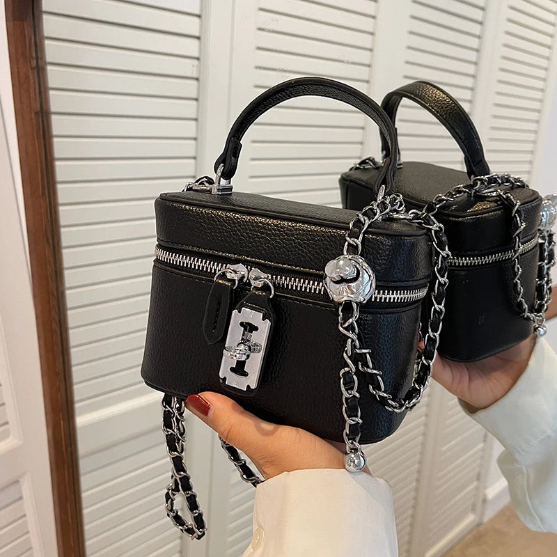 Mini Box Handbag - Chain Crossbody Shoulder Bag
