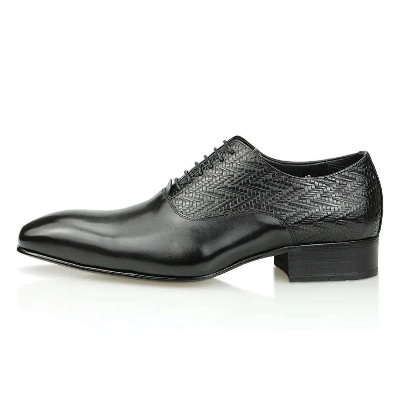 FORMAL OXFORD DRESS SHOES - Men's Genuine Cow Leather Lace-Up - Office, Wedding, Business