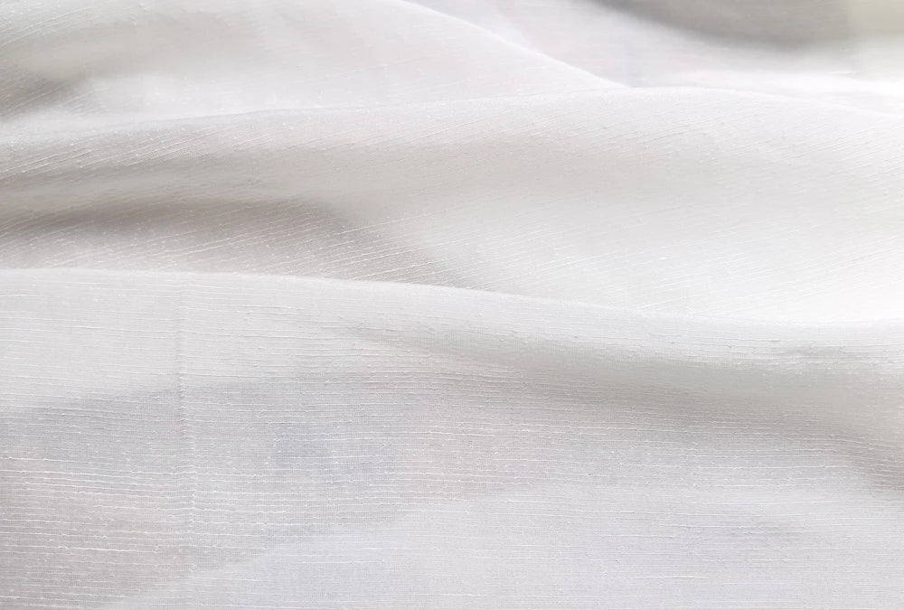 Mulberry Silk Linen 45'' Wide By Meters Natural White Silk Flax Fabric Slubbed