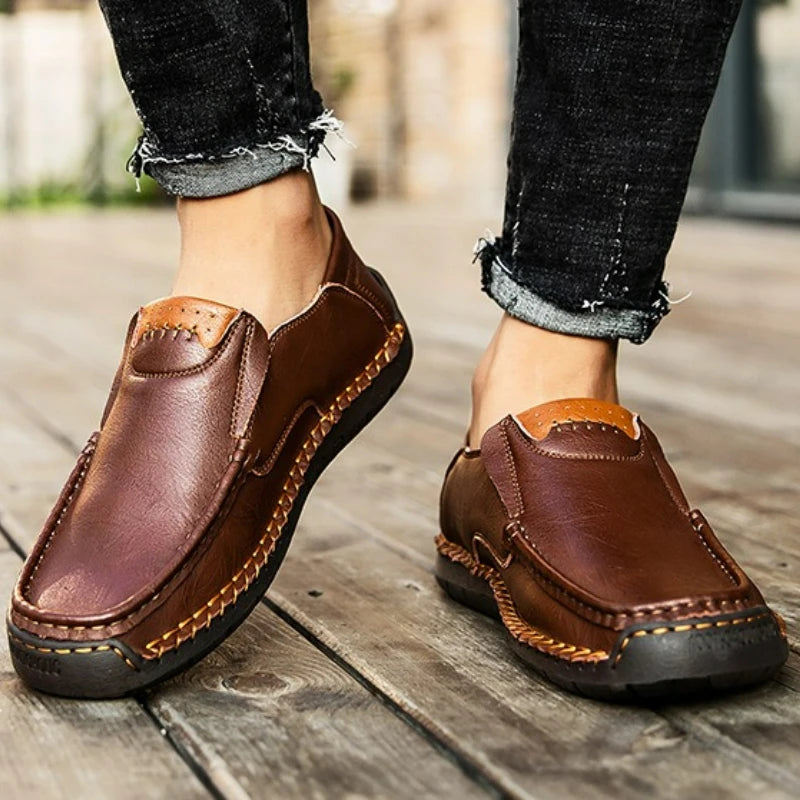 Men's Handmade Loafers - Breathable Slip-On Casual Driving Shoes Plus Size