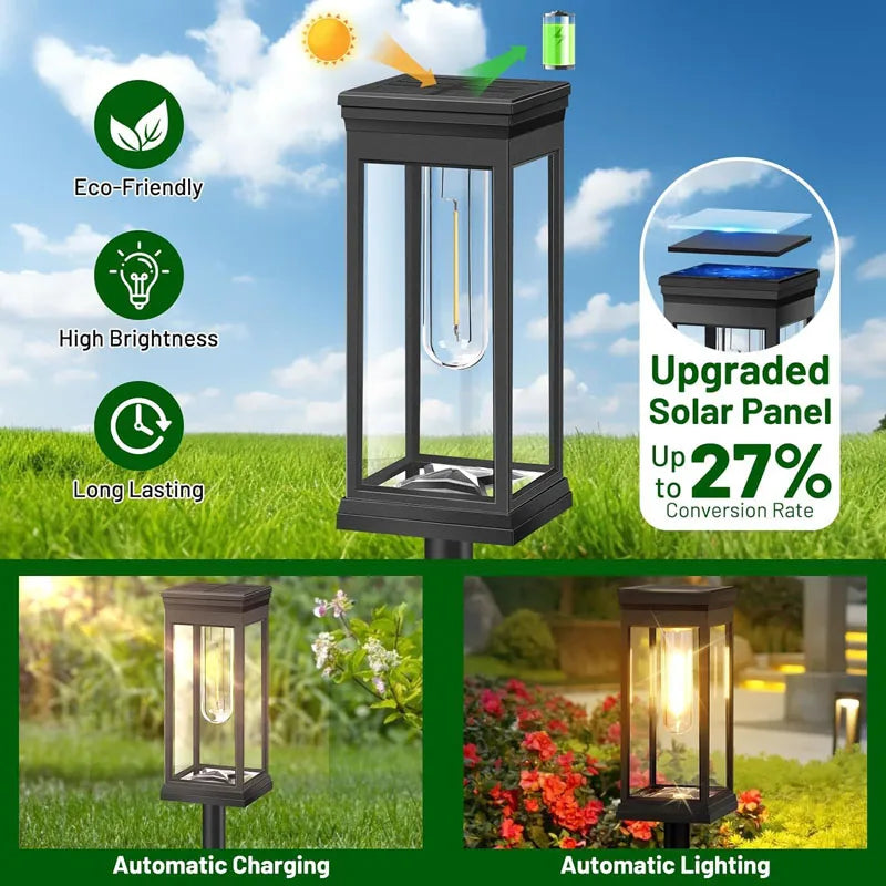SOLAR PATHWAY LIGHTS - Warm White, 2–6-Pack - Retro Garden Glow