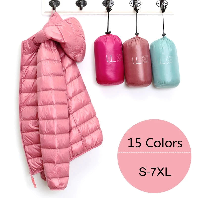 Ultra Light Hooded Puffer Jacket - 15 Colors Plus Size