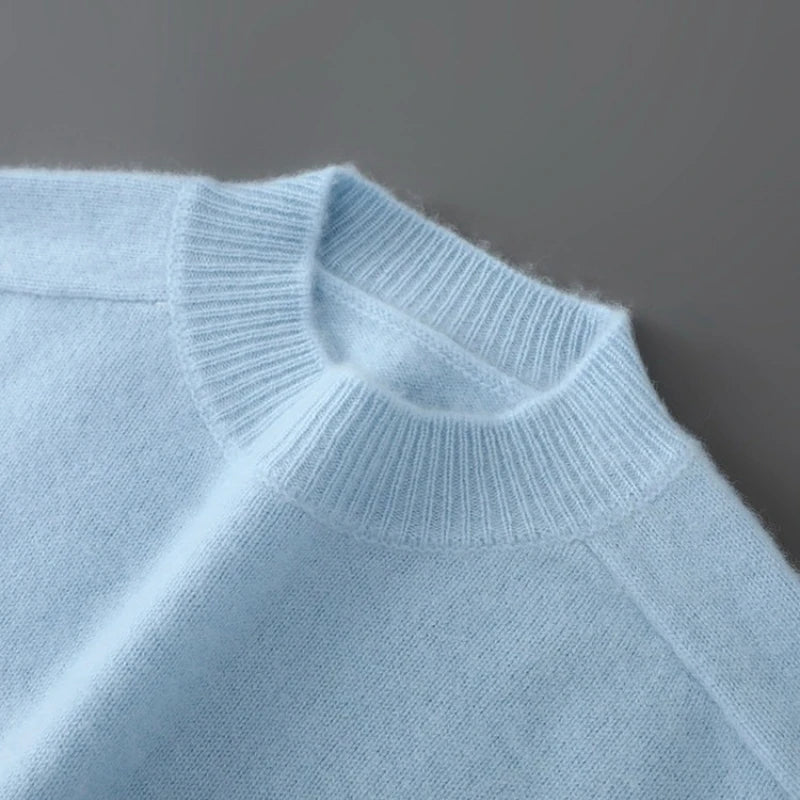 WOOL MOCK - Men's 100% Australian Wool Half Turtleneck Sweater - 15 Colors, S–XL