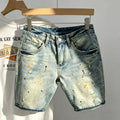 Men Summer Baggy Stretchy Denim Shorts Jeans for Men Streetwear Ripped Knee Length Baggy Comfort Cargo Casual Shorts Pants Jeans