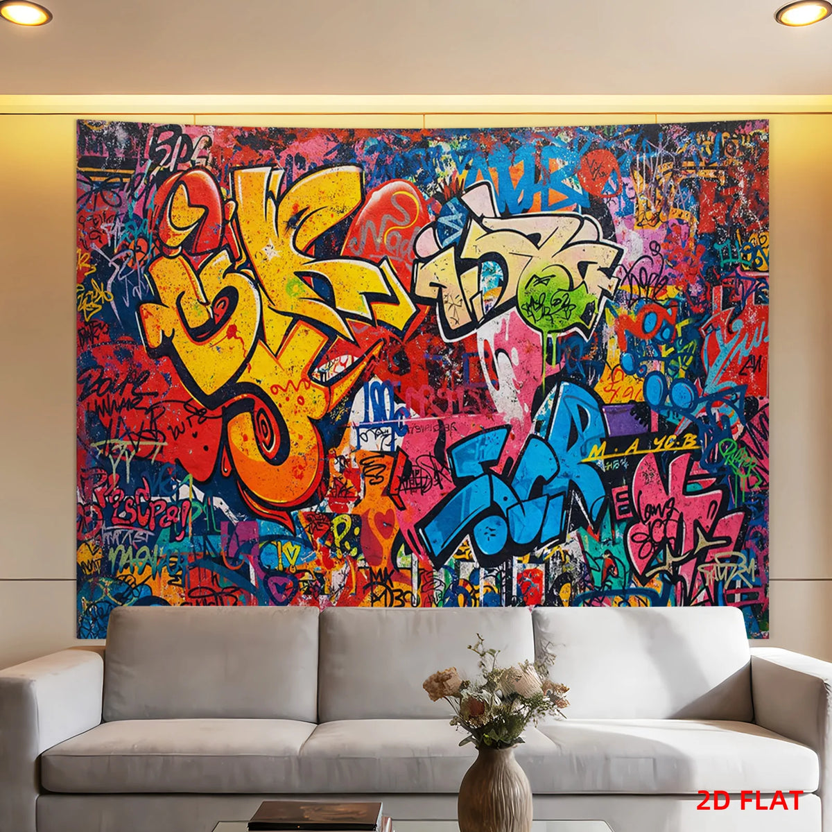 Abstract Graffiti Tapestry - washable - urban decor