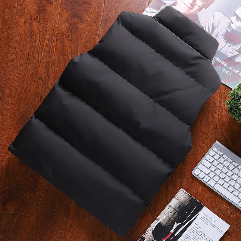 COLD FRONT - Men's Windproof Puffer Vest - Thick Cotton Sleeveless Winter Jacket