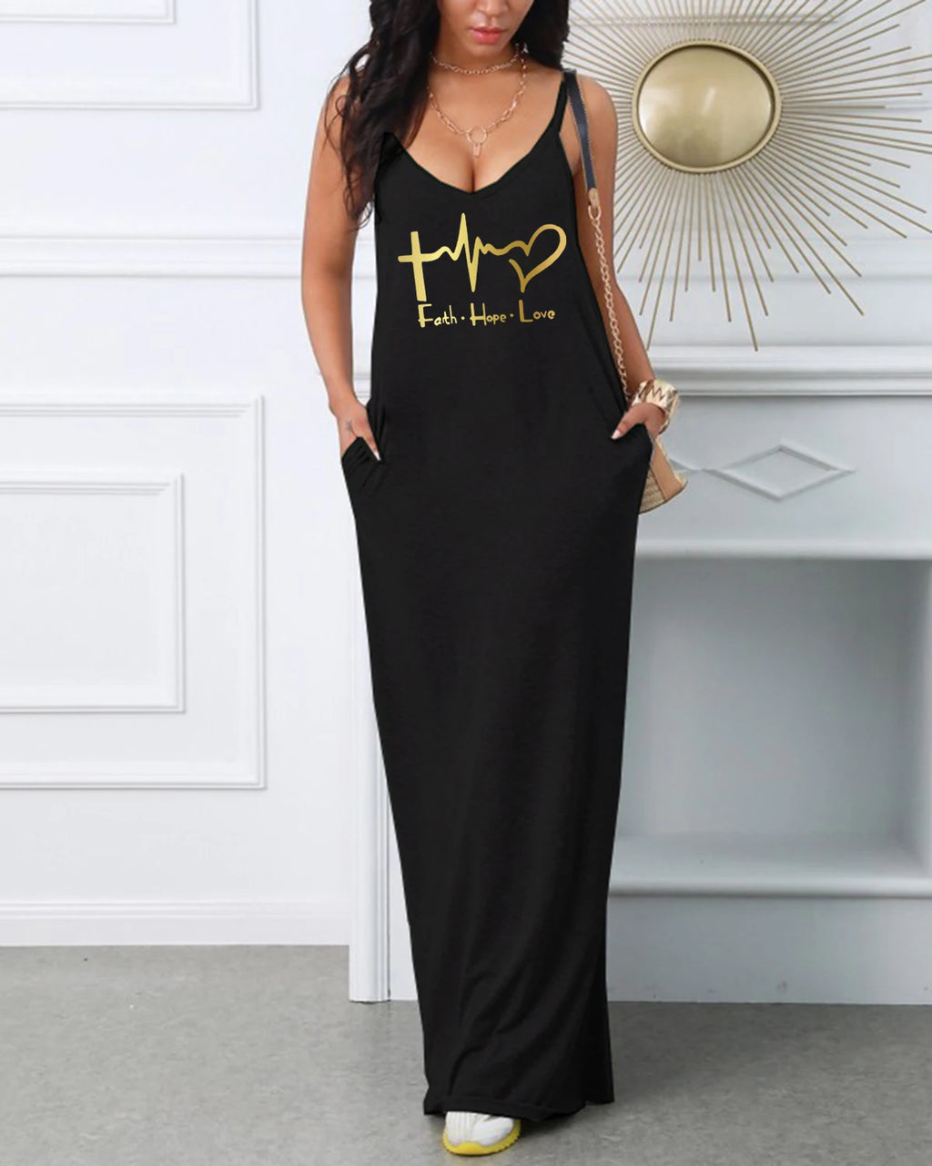 Women's Summer Love Letter Pattern Print Slim Fit V-Neck Sexy Fluffy Short Dress Women's Vacation Women's Clothing