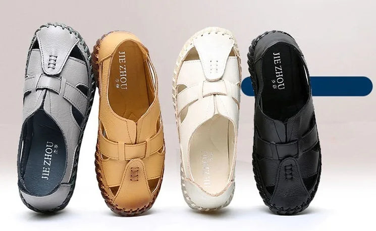 New patches gladiator sandals women's handmade bohemian shoes big size 43 woman real leather sandal ladies patchwork strap flats