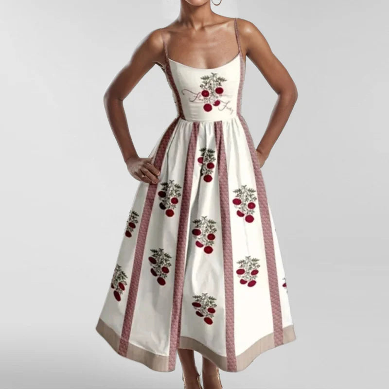 Retro Luxury Sardines Dress For Women Sexy Hand-Painted Printed Elegant Vest Summer 2025 Ladies Tight Chic Strap Long Dress