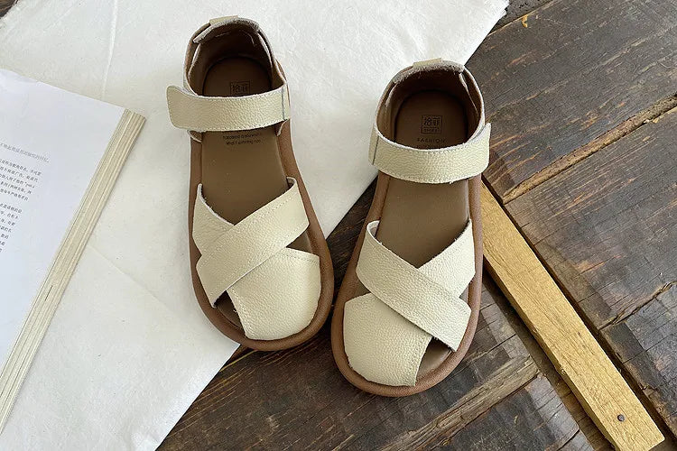 Careaymade-Genuine leather soft surfaces comfortable sandals,original big women's shoes,summer hollowed out women beach shoes