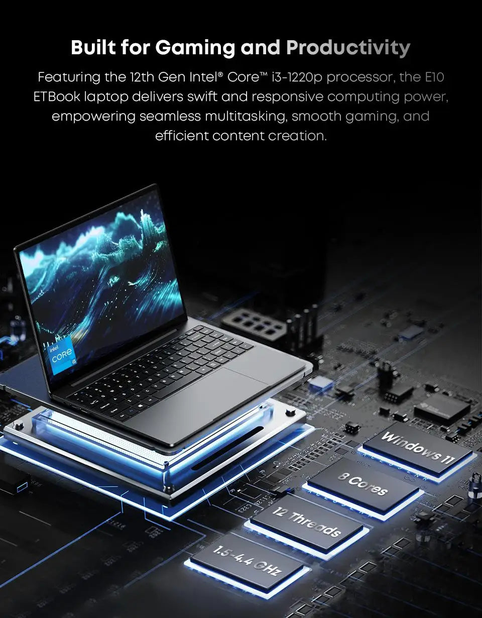 Acer E10 ETBook 14" 2K - i3-1220P Ultra-Thin Laptop