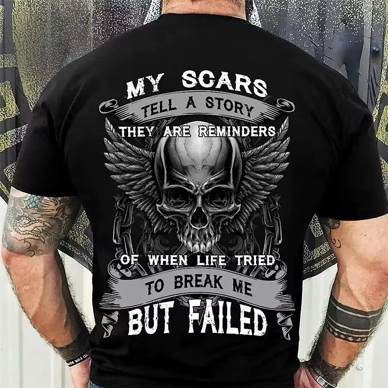 Skull Middle Finger T-Shirt - Don't Go Away Mad Biker Tee