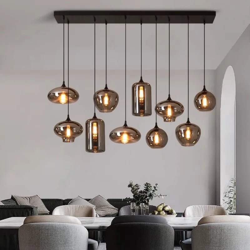 Luxury Crystal Pendant Light – Black/Gold, 1–12 Heads, APP Dimmable