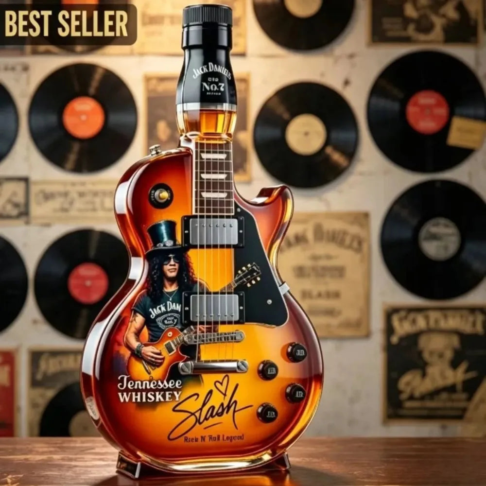 Guitar Shaped Whiskey Decanter – Rock Legend Liquor Bottle Collectible Barware