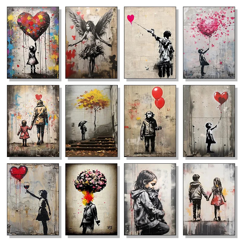 BANKSY BALLOON CANVAS PRINT - Unframed - Pop Art Decor