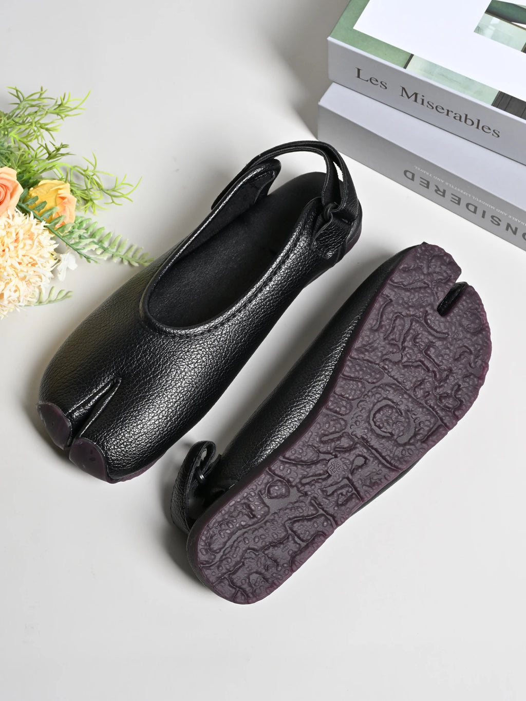 New Summer Soft Leather Split Toe Women Sandals Casual Comfortable Soft-soled Pig's Hoof Shoes Slingbacks Tabi Ballet Shoe