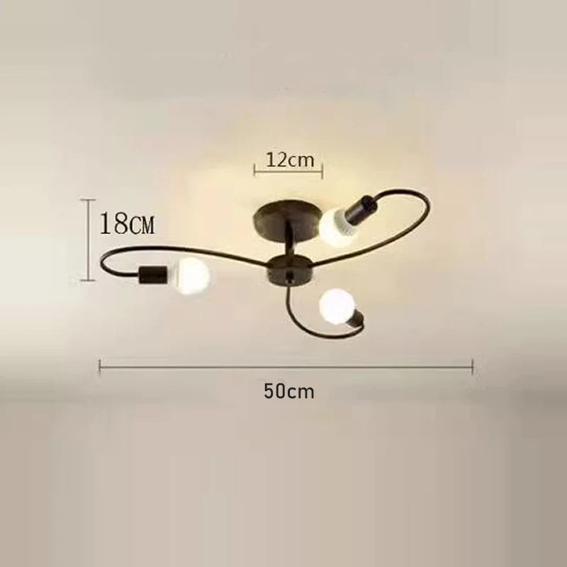 Retro Industrial Pendant Light – 3/6/8 Heads, Black/Gold/White
