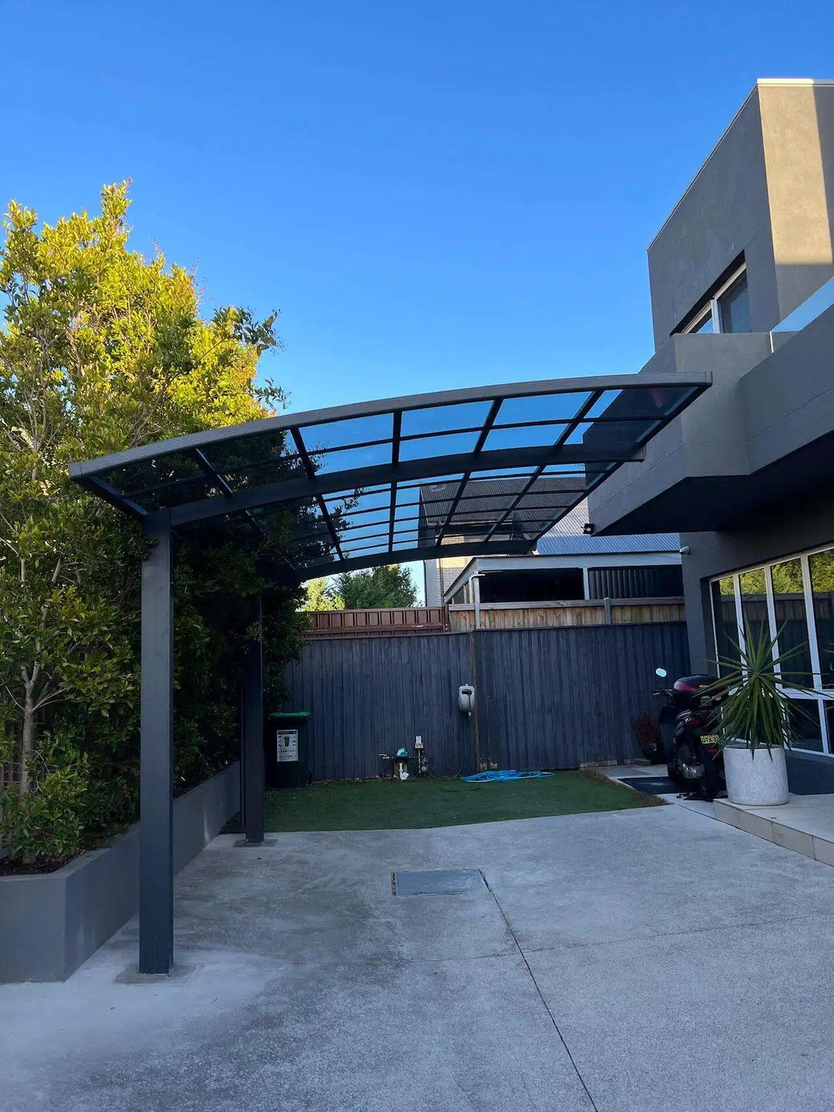 ALUMINUM CARPORT - Custom Size & Color, Acrylic Canopy - Outdoor Vehicle Cover